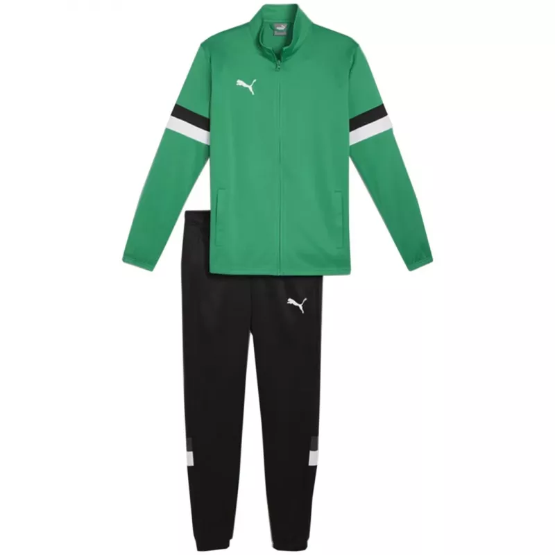 PUMA vyriškas Team Rise treniruočių kostiumas, pipirų žalia ir Puma juoda, S dydis