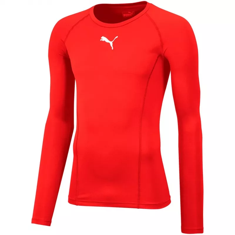 Puma Liga Baselayer marškinėliai ilgomis rankovėmis vyrams, raudoni