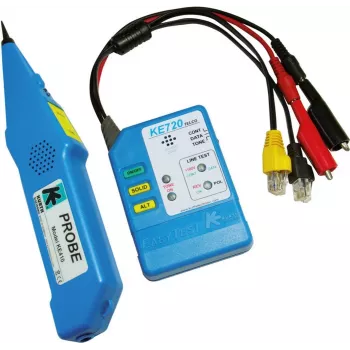 Kurth Electronic KE 701 tinklo kabelių testeris su tonų generatoriumi, RJ45/RJ11/Coax, 240V apsauga