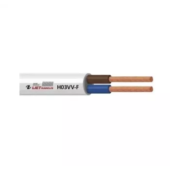 Kabelis H03VV-F 3x0,75 baltas 50m