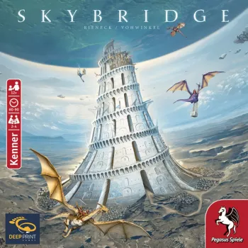 PEGASUS Deep Print Games: Skybridge - Strateginis stalo žaidimas 2-4 žaidėjams, nuo 10 metų, 60-90 minučių, miesto statymo ir tinklų mechanika, daugiakalbis (EN/DE)