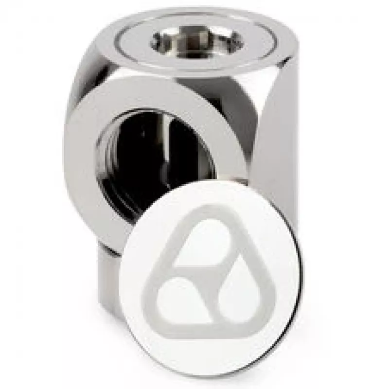 Thermal Grizzly DeltaMate Rotary 90° Moteriškas-Moteriškas G1/4 Adapterio Jungtis, Blizgus Nikelis