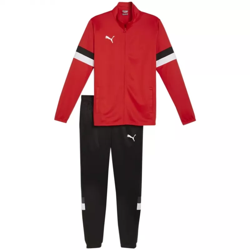 PUMA vyriškas Team Rise treniruočių kostiumas raudonas ir juodas, L dydis