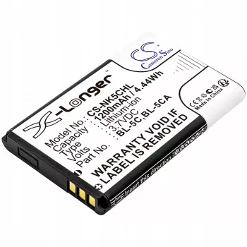 Cameron Sino 1200mAh Li-ion baterija, skirta Nokia BL-5C, BL-5CA, Teltonika, Lark BL-6SP
