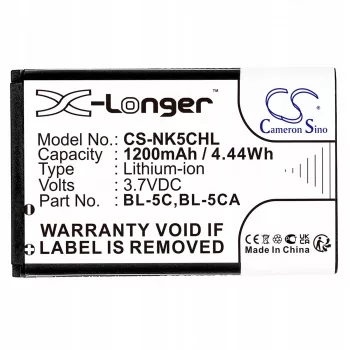 Cameron Sino 1200mAh Li-ion baterija, skirta Nokia BL-5C, BL-5CA, Teltonika, Lark BL-6SP