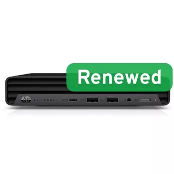 HP Renewed EliteDesk 800 G6 Desktop Mini kompiuteris - Intel Core i5-10500T, 16GB RAM, 256GB SSD, Intel UHD Graphics 630, Windows 11 Pro (A klasė)