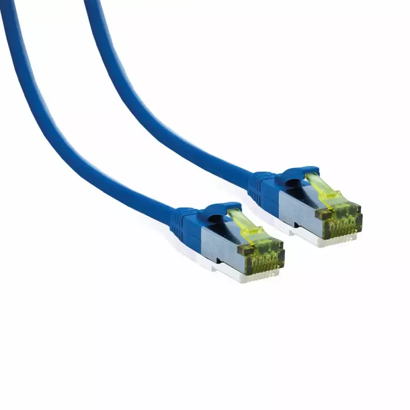 IT-BUDGET Full Copper Premium Patch Cable Cat.6A su Cat.7 žaliava 600 MHz Halogen-Free PoE+ 10Gbps mėlyna 3m