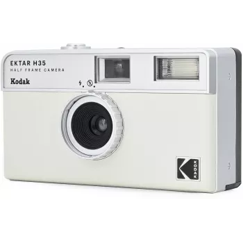 Kodak Ektar H35 pusės kadro 35 mm juostos fotoaparatas - balta/pilka