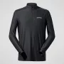 Berghaus 24/7 Tech Tee LS HZ vyriški marškinėliai ilgomis rankovėmis su pusiniu užtrauktuku, intensyviai juodi
