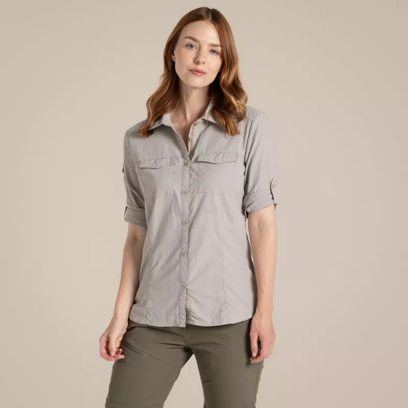 Craghoppers NosiLife Adventure LS Shirt III moteriški kelioniniai marškiniai - Soft Mushroom