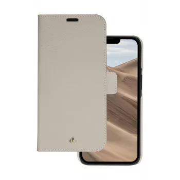 dbramante1928 New York 2-in-1 piniginės dėklas, skirtas iPhone 14 Pro, natūralios odos, smėlio kopos spalvos
