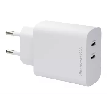 dbramante1928 re-charge 45W Dual USB-C PD sieninis įkroviklis - baltas (ES)