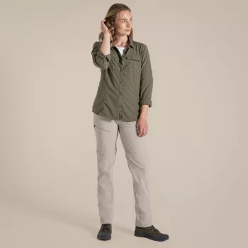Craghoppers NosiLife Pro Convertible Trouser III moteriškos žygio kelnės Soft Mushroom XS