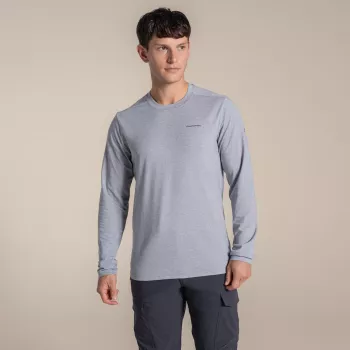 Craghoppers NosiLife Abel ilgomis rankovėmis marškinėliai - Soft Grey Marl, L dydis