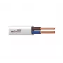 H05VVH2-F 2x1 mm² baltas lankstus PVC plokščias dvigyslis kabelis 50m