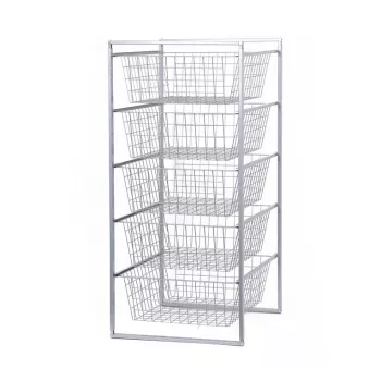 Prosperplast Rato 5 stalčių spintelė antracito spalvos, 89x45x55 cm, rotango efekto polipropilenas