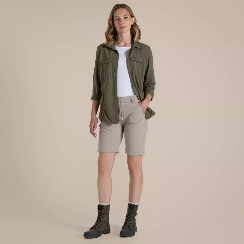 Craghoppers NosiLife Pro Convertible Trousers III moteriškos Soft Mushroom dydis M