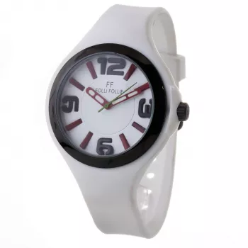 Folli Follie moteriškas keraminis laikrodis su baltu ciferblatu WF1Y045ZPW (40mm)