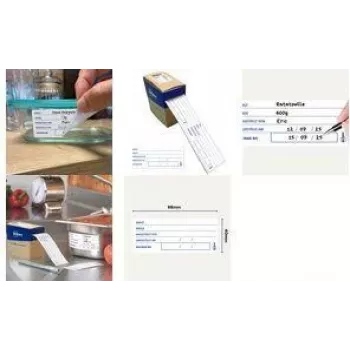 Avery HACCP maisto etiketės, 98 x 40 mm, baltos, užapvalintais kampais, rašomos ranka, iš anksto atspausdintos, 250 etikečių