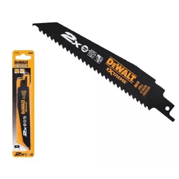 DEWALT DT2314L-QZ Extreme Bi-Metal Recipro pjūklo geležčių rinkinys, 5 vnt., 152 mm, 6-14 TPI, universalus 1/2 colio kotas, medžiui su vinimis, metalui, plastikui