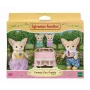 Sylvanian Families Dykumų lapės šeima - 4 figūrėlių rinkinys (tėtis Ronaldas, mama Šeron, dukra Alė, kūdikis Kaja)