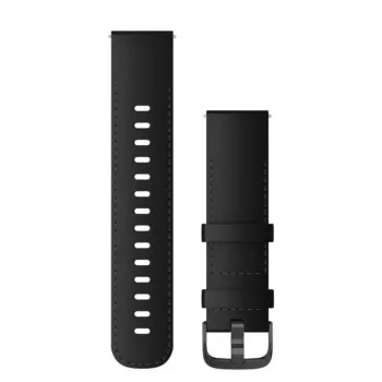 Garmin Quick Release dirželiai (22 mm) juoda oda su šlifuoto skalūno spalvos apkaustais