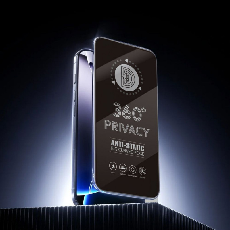 TFO grūdinto stiklo privatumo 360 ekrano apsauga, skirta iPhone 17 Pro Max