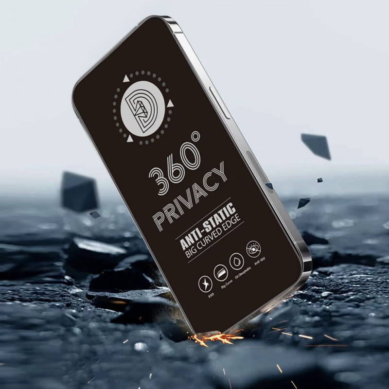 TFO grūdinto stiklo privatumo 360 ekrano apsauga, skirta iPhone 17 Pro Max