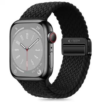 Tech-Protect Nylon Magnetic Loop Strap, skirtas Apple Watch 8/9/10/11/SE/Ultra (44/45/46/49 mm), juoda