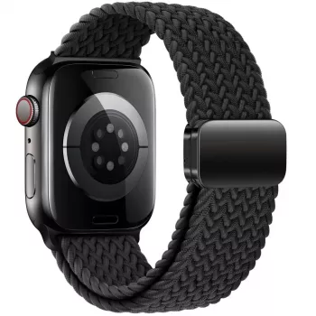 Tech-Protect Nylon Magnetic Loop Strap, skirtas Apple Watch 8/9/10/11/SE/Ultra (44/45/46/49 mm), juoda