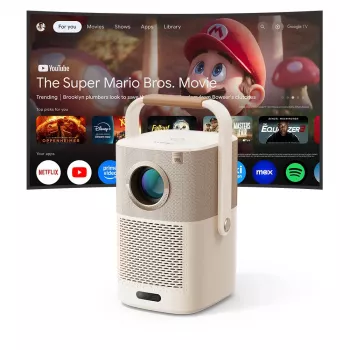 Yaber T2 Plus GTV 1080p 450 ANSI Google TV JBL Dolby Audio nešiojamas projektorius su baterija - smėlio spalvos