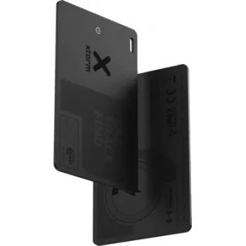 Xtorm WalletTag (iOS ir Android) - itin plona Bluetooth sekimo kortelė, skirta Apple Find My ir Google Find My Device, IP67 atspari vandeniui, įkraunama, juoda