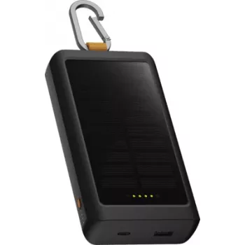 Xtorm Go2 Saulės energijos powerbankas 20W 10,000mAh su žibintuvėliu - juoda
