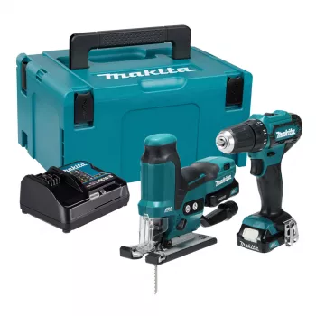 Makita CLX252SAJ 12V max CXT belaidis kombinuotas rinkinys su gręžtuvu-atsuktuvu DF333D, smūginiu atsuktuvu TD110D, 2x 2.0Ah akumuliatoriais, įkrovikliu ir Makpac dėklu