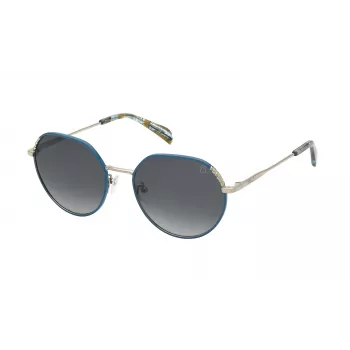 TOUS moteriški drugelio formos akiniai nuo saulės STO454550492 - rudas havana acetato rėmelis su rudais gradientiniais lęšiais, UV400 apsauga, 55/19/135 mm