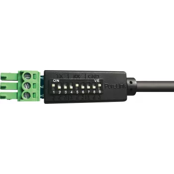PureLink PureTools RS-232 nuosekliojo valdymo laidas, Phoenix 3 kontaktų į DB9 kištuką, 1 m, perjungiama kontaktų schema, juodos spalvos