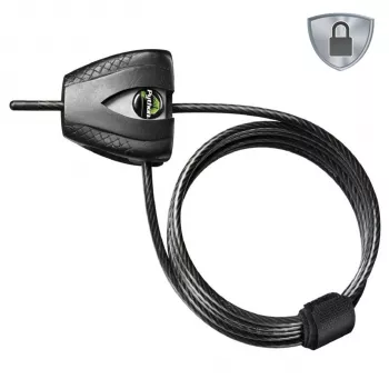 Master Lock Python reguliuojamas trosinis užraktas 8417EURDPRO – 1,8 m pintas plienas, juodas, 2 raktai