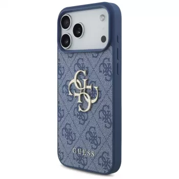 Guess 4G Big Logo apsauginis dėklas, skirtas iPhone 17 Pro Max / 18 Pro Max - mėlynas
