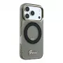 Guess IML Ring Stand 360 Script Metal Logo MagSafe dėklas, skirtas iPhone 17 Pro / 18 Pro - juodos spalvos