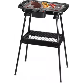 Techwood TBQ-836P elektrinė kepsninė su trikojo stovu, 2000W, 36,5 cm chromuota kepsninė, juoda