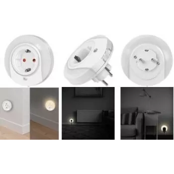 LogiLink LED naktinės šviesos lizdas su prieblandos jutikliu ir 1x CEE 7/3 (LED012)