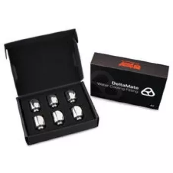 Thermal Grizzly DeltaMate Rotary Fitting 90° G1/4 colio Gloss Nickel – 6 vnt.
