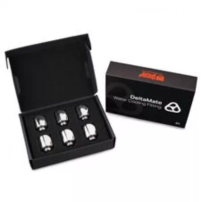Thermal Grizzly DeltaMate Rotary Fitting 90° G1/4 colio Gloss Nickel – 6 vnt.