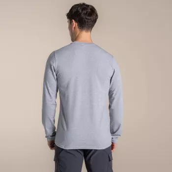Craghoppers NosiLife Abel ilgomis rankovėmis marškinėliai - Soft Grey Marl - M dydis