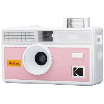 Kodak i60 daugkartinio naudojimo 35 mm juostos fotoaparatas su įmontuota blykste, rožinė-pilka
