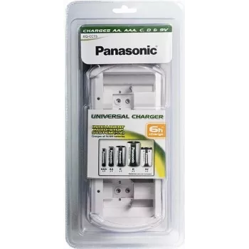 Panasonic BQ-CC15E/1B Smart & Quick Ni-MH akumuliatorių įkroviklis, skirtas AA ir AAA, 4 lizdai, atskiri kanalai, AC 100-240V