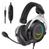 FIFINE H3 AmpliGame RGB laidinis ausinių su mikrofono atjungimu, 50 mm tvarkyklės, USB-A, juoda