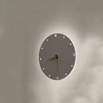 NO NAME LAMP WALL TIME 24CM LED sieninis šviestuvas su analoginiu laikrodžiu, 12W, 960lm, 3000K, juodos spalvos, 240mm