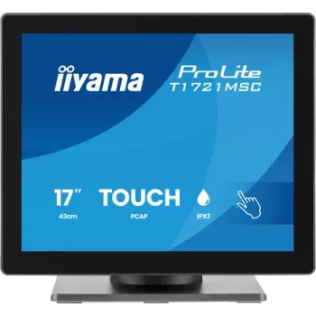 IIYAMA ProLite T1721MSC-B3 17 colių SXGA 5:4 10 taškų liečiamasis monitorius su HDMI, VGA, USB šakotuvu ir garsiakalbiais