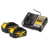 DEWALT DCB1104 18V XR 4A įkroviklis su 2x 4.0Ah Li-Ion baterijų rinkiniu